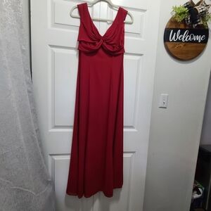 couture collection Elegant Red Sleeveless Maxi Dress‎